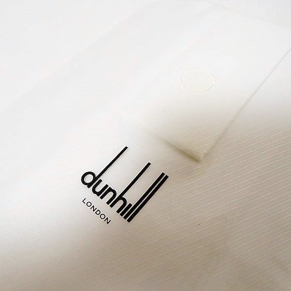 #anze ダンヒル Dunhill ワイシャツ生地 仕立て生地 白 斜めストライプ 綿 日本製 未使用 メンズ [755531]_画像3