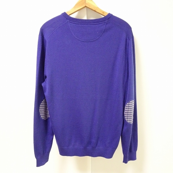 #wnc ヴィコント アー Vicomte A. ニット セーター XL 青紫 ロゴ 刺繍 千鳥格子 メンズ [747724]_画像2