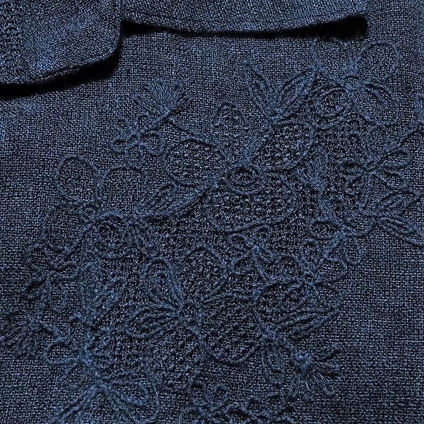 #snc レリアン Leilian セットアップ 紺 ツーピース スカートスーツ 刺繍 花柄 麻 レディース [755510]の画像5