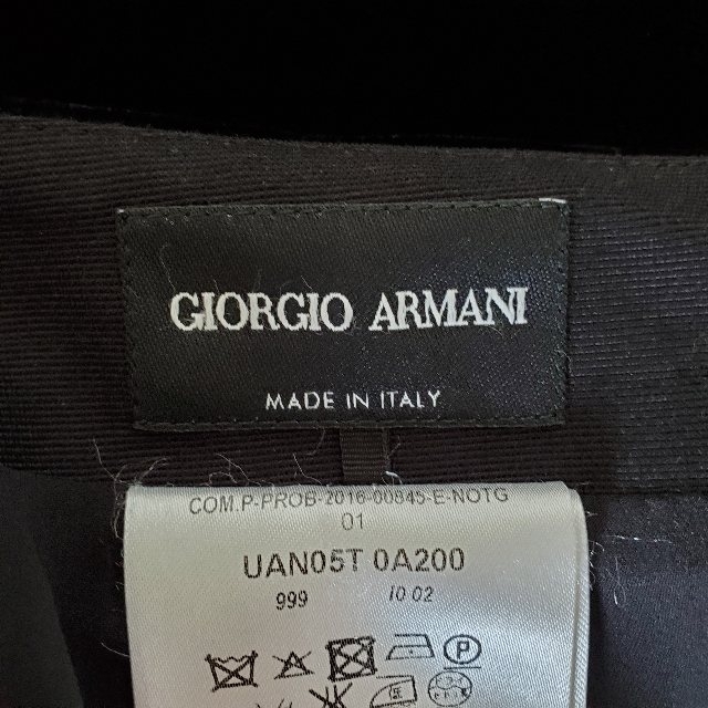 #wnc ジョルジオアルマーニ GIORGIOARMANI スカート 42 黒 ベロア調 イタリア製 レディース [757634]_画像5