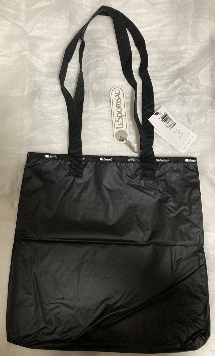 Lesportsac レスポートサック TRUE BLACK ショルダーバッグ 黒 シルバー ビッグロゴ LOGO TOTE ショルダー レスポ_画像5