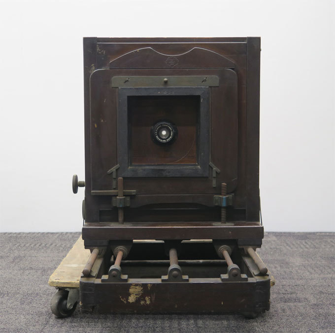 *0 rare Taisho ~ Showa era the first period large wooden made version for camera / materials * objet d'art etc. / made version machine photograph made version 