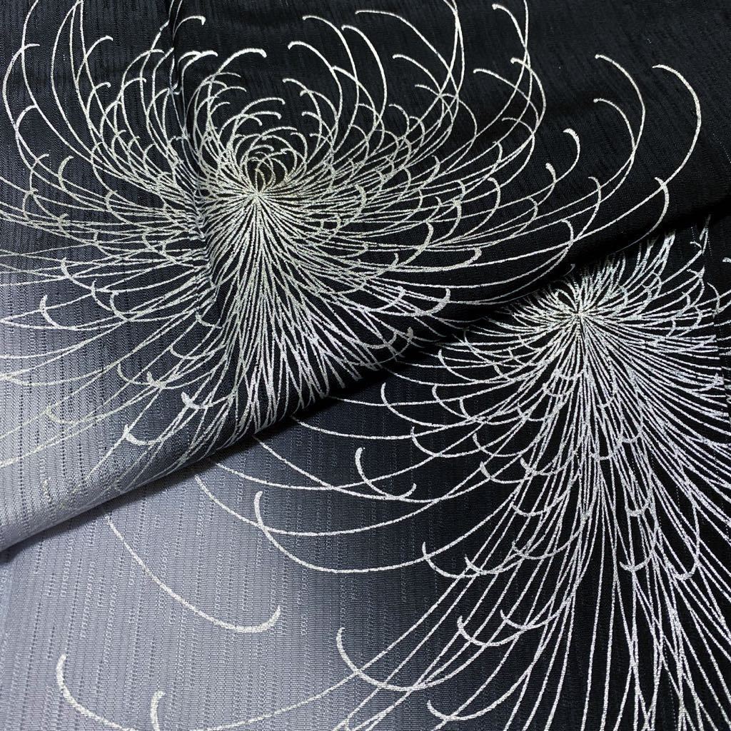 着物月花 金彩 紋竪絽 ぼかし染 シックな糸菊文様の夏訪問着 未使用品