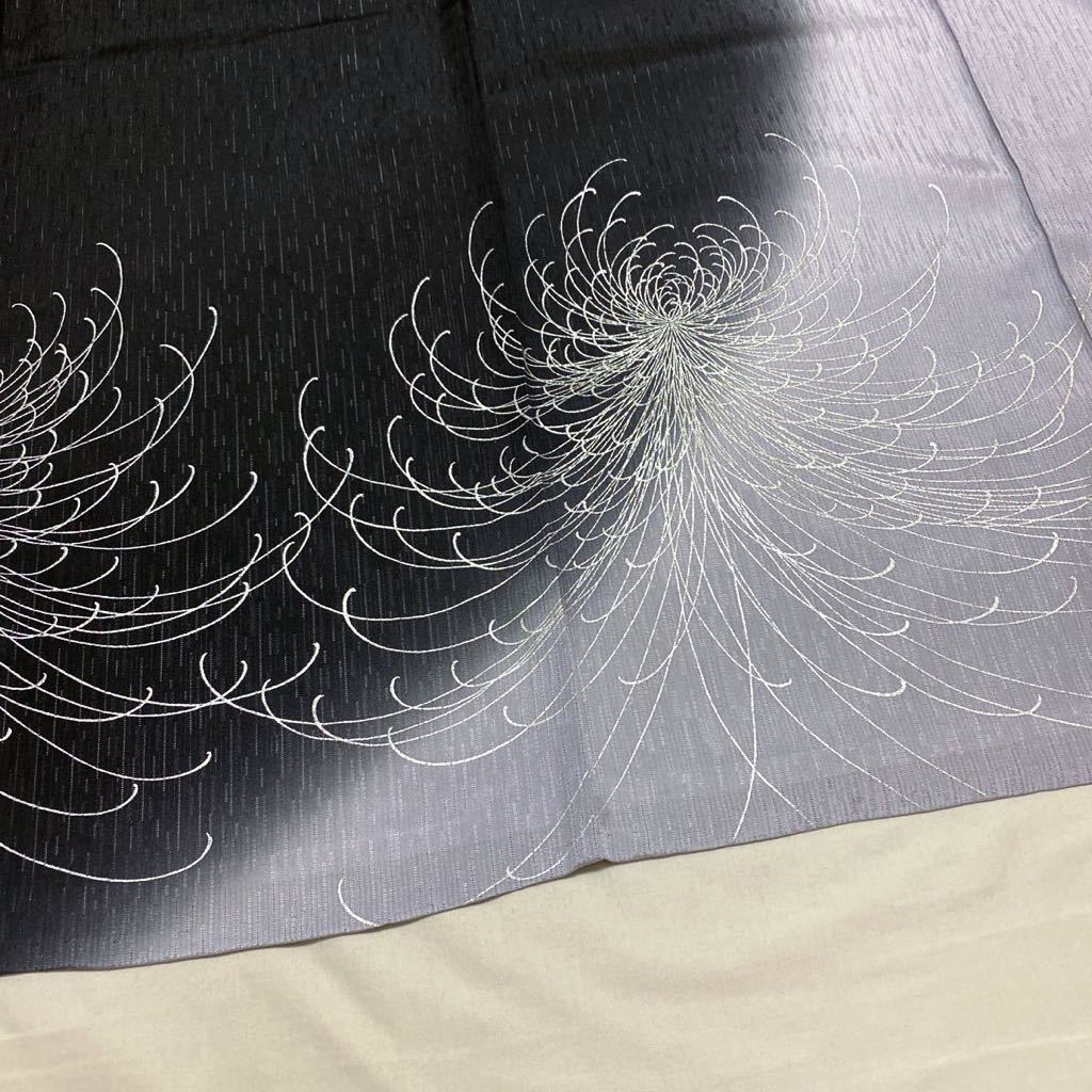 着物月花 金彩 紋竪絽 ぼかし染 シックな糸菊文様の夏訪問着 未使用品