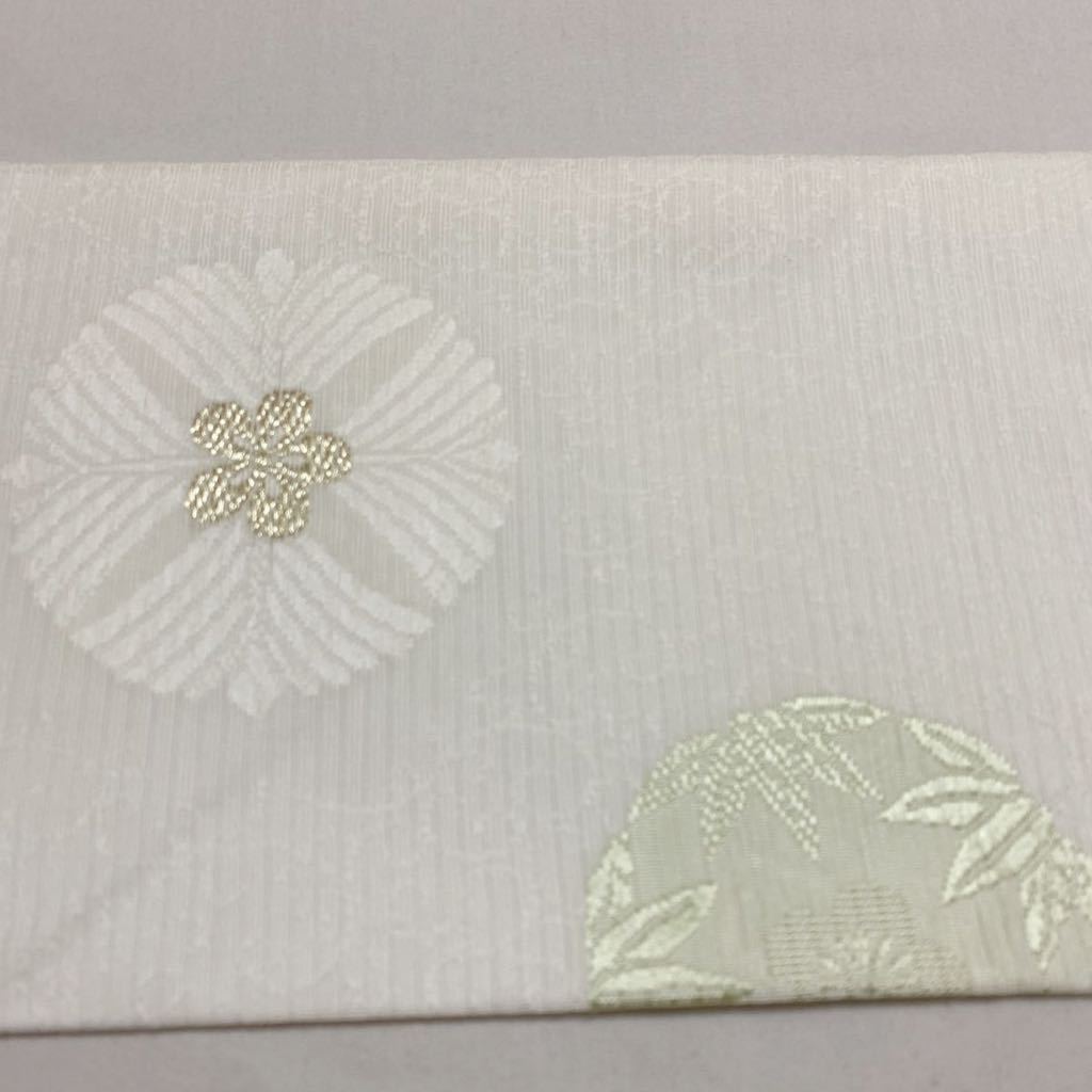着物月花 絽 品のある花の9寸夏名古屋帯 未使用品 お太鼓柄 正絹 金