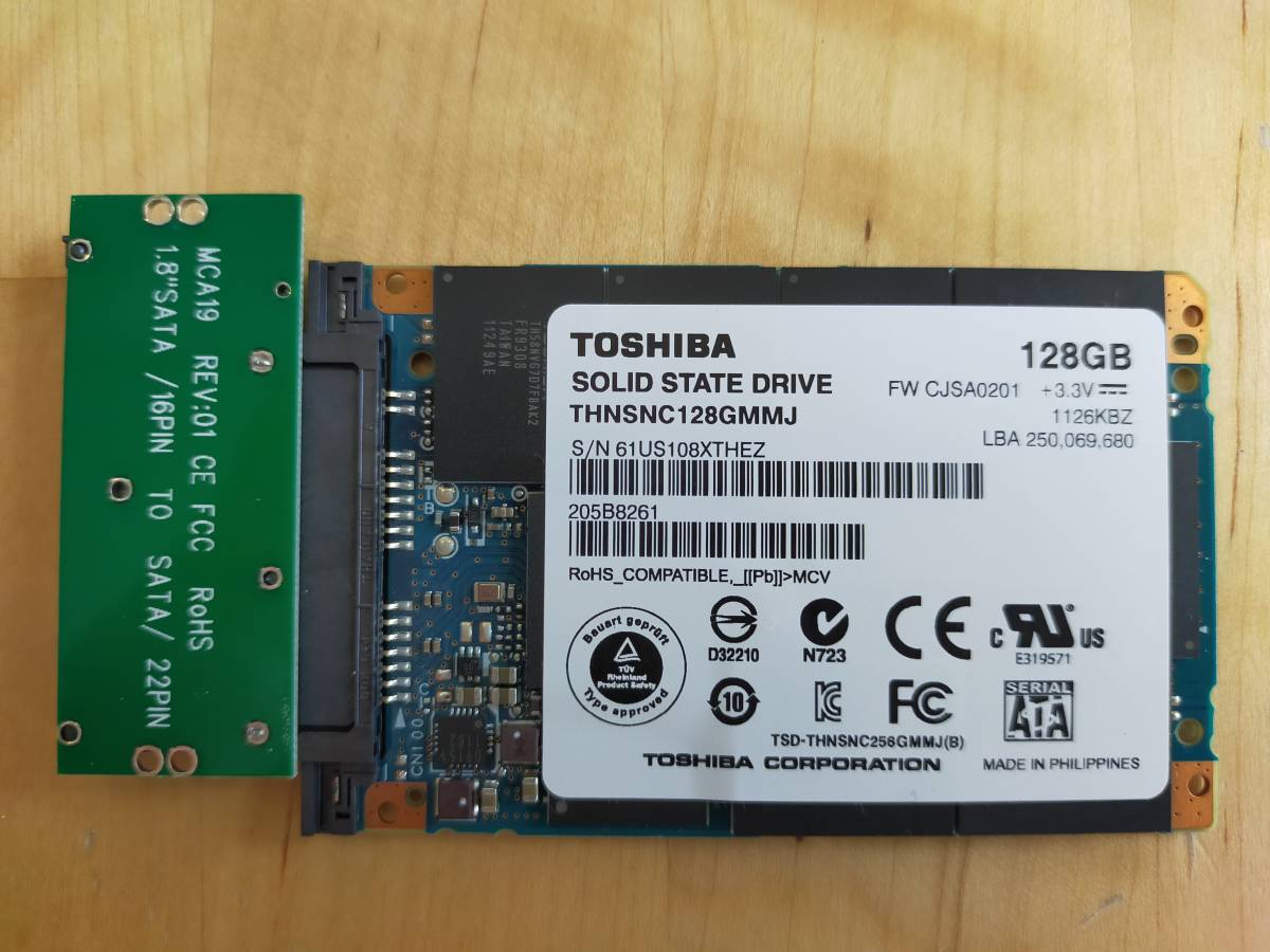 東芝 128GB マイクロSATA microSATA ソリッドステイトドライブ 東芝 128GB マイクロSATA microSATA ソリッドステイトドライブ
