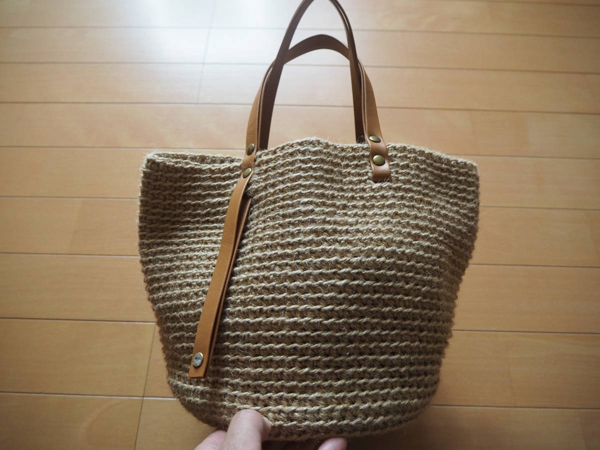 ヤフオク! - ハンドメイド作家さん作☆麻ひもバッグ☆合皮持ち手