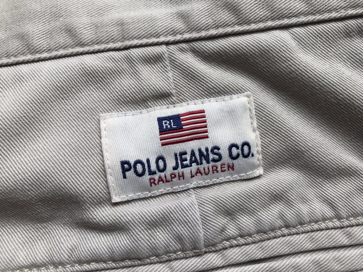 即決 サイズL相当 チノパン オフホワイト 生成り 淡色 綿100% POLO JEANS COMPANY RALPH LAUREN ポロジーンズラルフローレン 定番 アメカジ_画像5