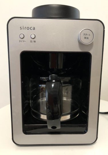 シロカ全自動コーヒーメーカー カフェばこ ガラスサーバー/静音/ミル4段階/豆粉両対応/蒸らし/タイマー 新品 SC-A351 シルバー 未使用品