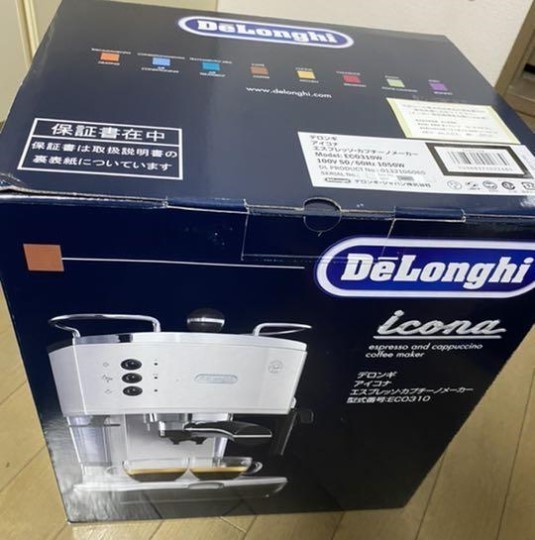 Delongi Espresso Capuccino Maker New White Eco310W неиспользовался