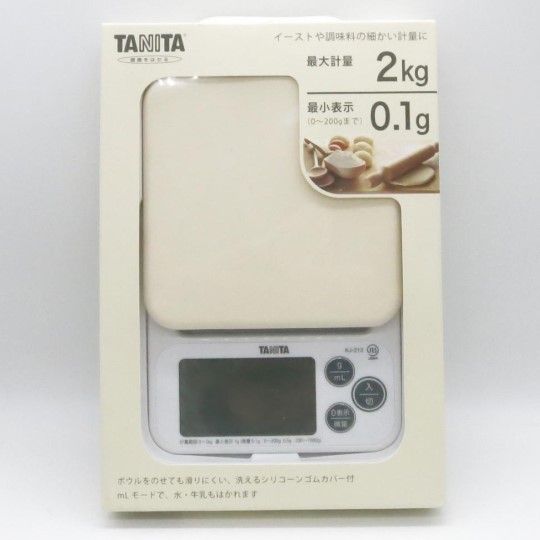 tanita cooking scale measuring 0.1g unit 2kg new goods silicon with cover kitchen digital KJ-212 WH white cooking unused goods 