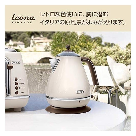 正規代理店 アイコナ・ヴィンテージ 1.0L 電気ケトル デロンギ
