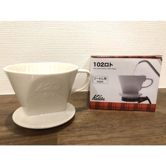  Carita ceramics made coffee dripper 102-roto2~4 person for new goods white #02001 Kalita unused goods 