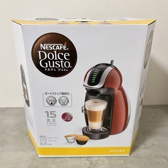 ネスカフェ コーヒーメーカー ドルチェグスト ジェニオ2 新品 プレミアム MD9771-WR ワインレッド 未使用品