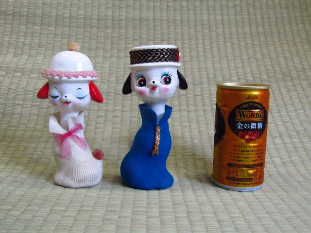 昭和レトロポップ当時物□陶器犬ペア人形・イヌ いぬ ワンちゃん 昭和レトロポップ当時物□陶器犬ペア人形・イヌ いぬ ワンちゃん