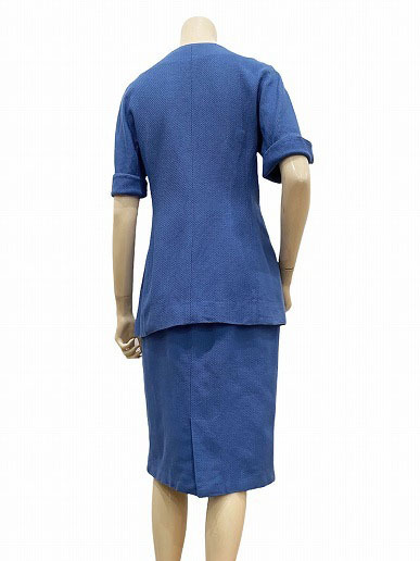 FM beautiful goods * Christian Dior *Christian Dior* blue series * cotton 100%* high class setup / skirt suit *9 number (M/ lady's / formal / summer 