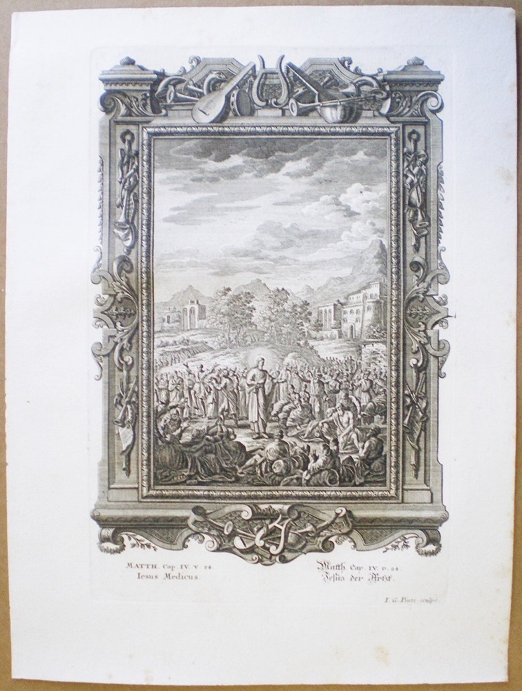 1732年 ショイヒツァー 神聖自然学 銅版画 Tab.666 新約聖書 マタイ 