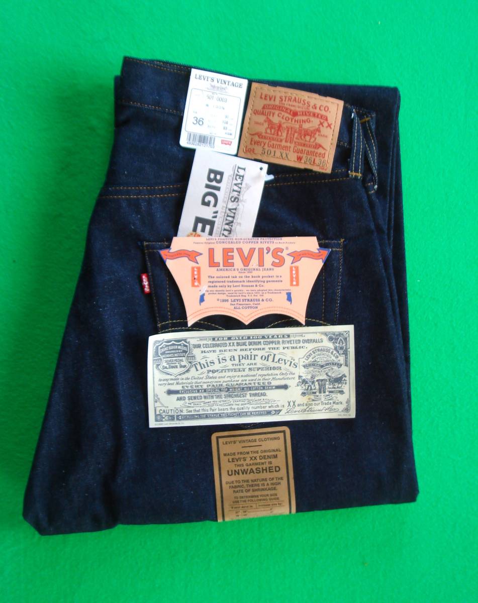 LEVI'S 501xx 501-0003 米国製 バレンシア工場製 裏刻印 555 赤耳 リジッド チェーンステッチ1955年Model リーバイス U.S.A デッドストック_画像1