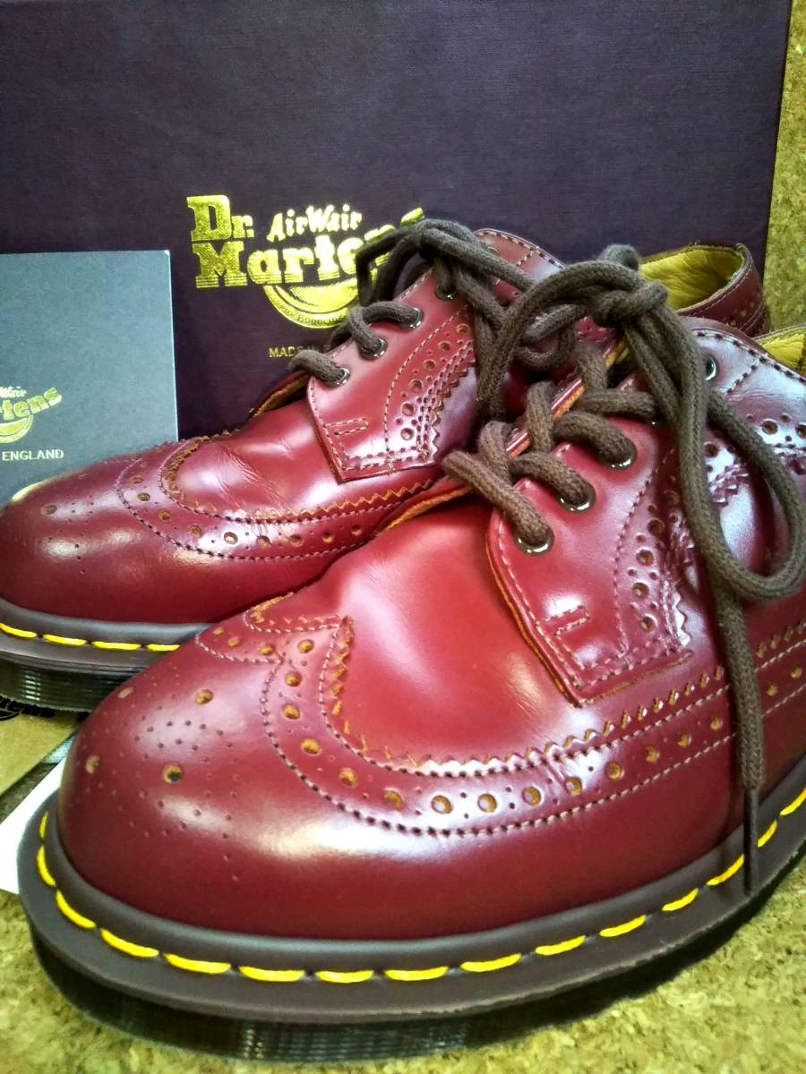 【Dr.MARTENS】ドクターマーチン 英国製 VINTAGE 3989 ブローグシューズ UK7(26cm )イングランド製 OXBLOOD ウイングチップ【箱付き美品】 _画像1