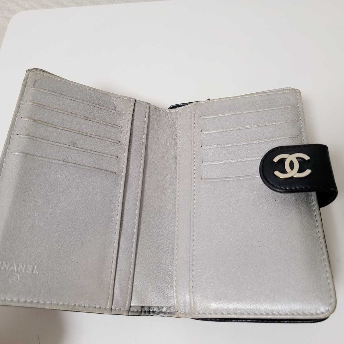 CHANEL シャネル カメリア レザー 本革 二つ折り 財布 ココマーク