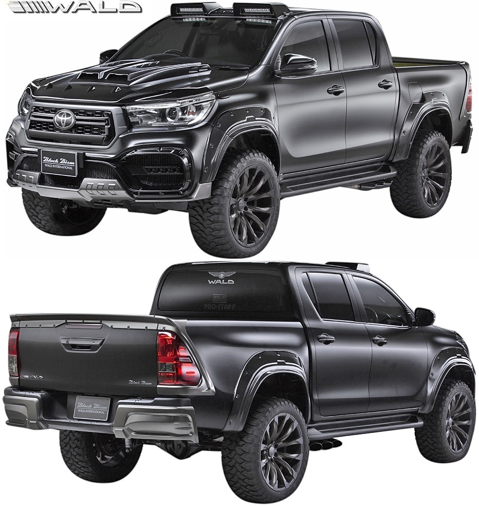 【M's】トヨタ 後期 GUN125 ハイラックス (R2.8-) WALD BLACK BISON エアロキット 2点 ／／ HILUX ヴァルド バルド エアロ パーツ セット_画像1