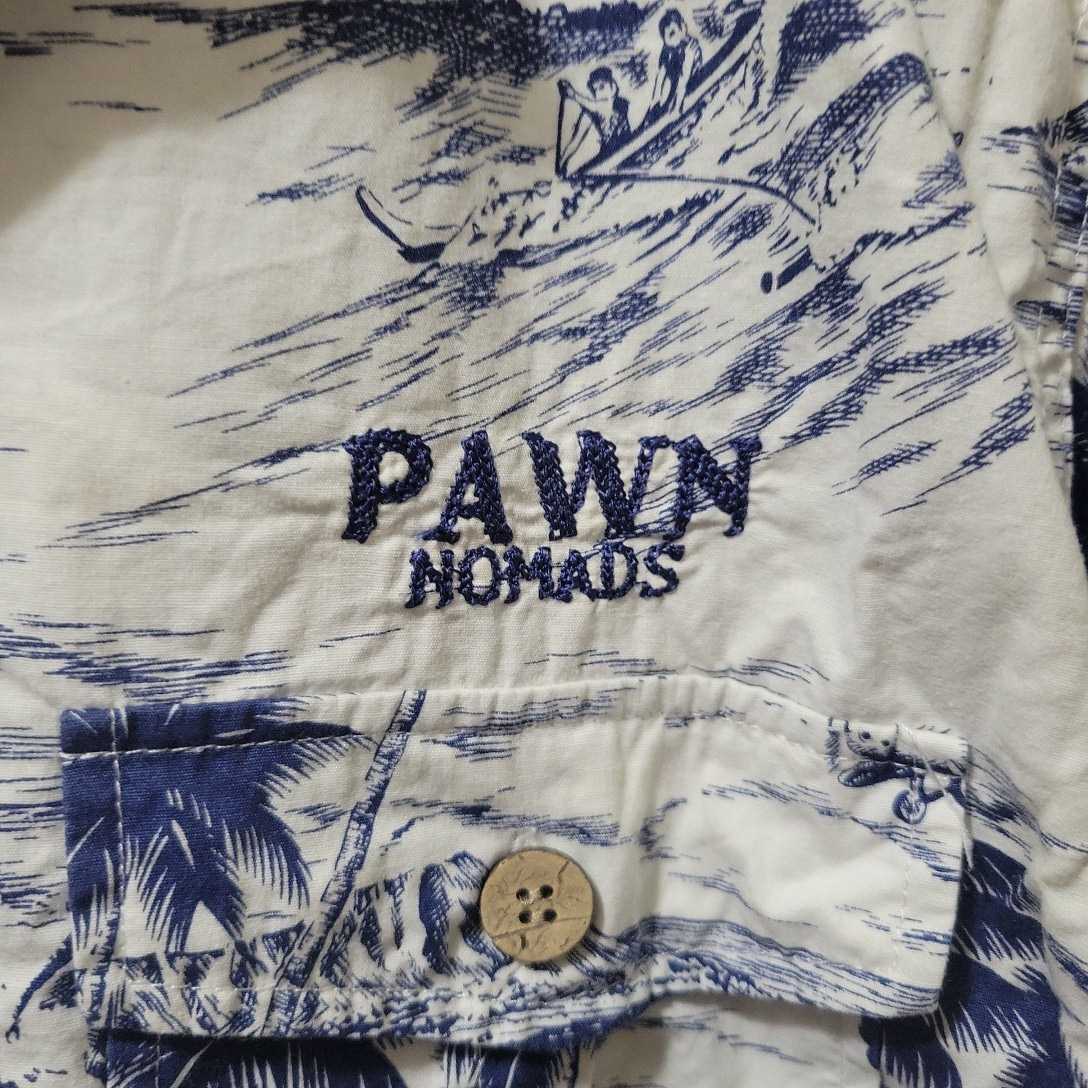 PAWN NOMADS アロハシャツ サーフィン オープンカラーシャツ 総柄 K20H147_画像3