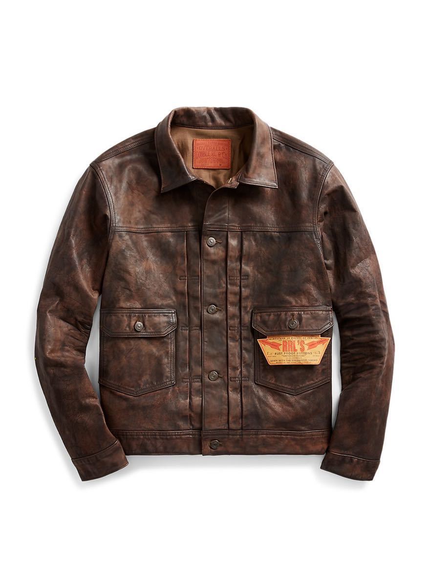 激レア 品 1000円〜 タグ付きRRL レザージャケットLeathers vintage 海外正規品 RRL ジャケット レア Gジャン/デニムジャケット