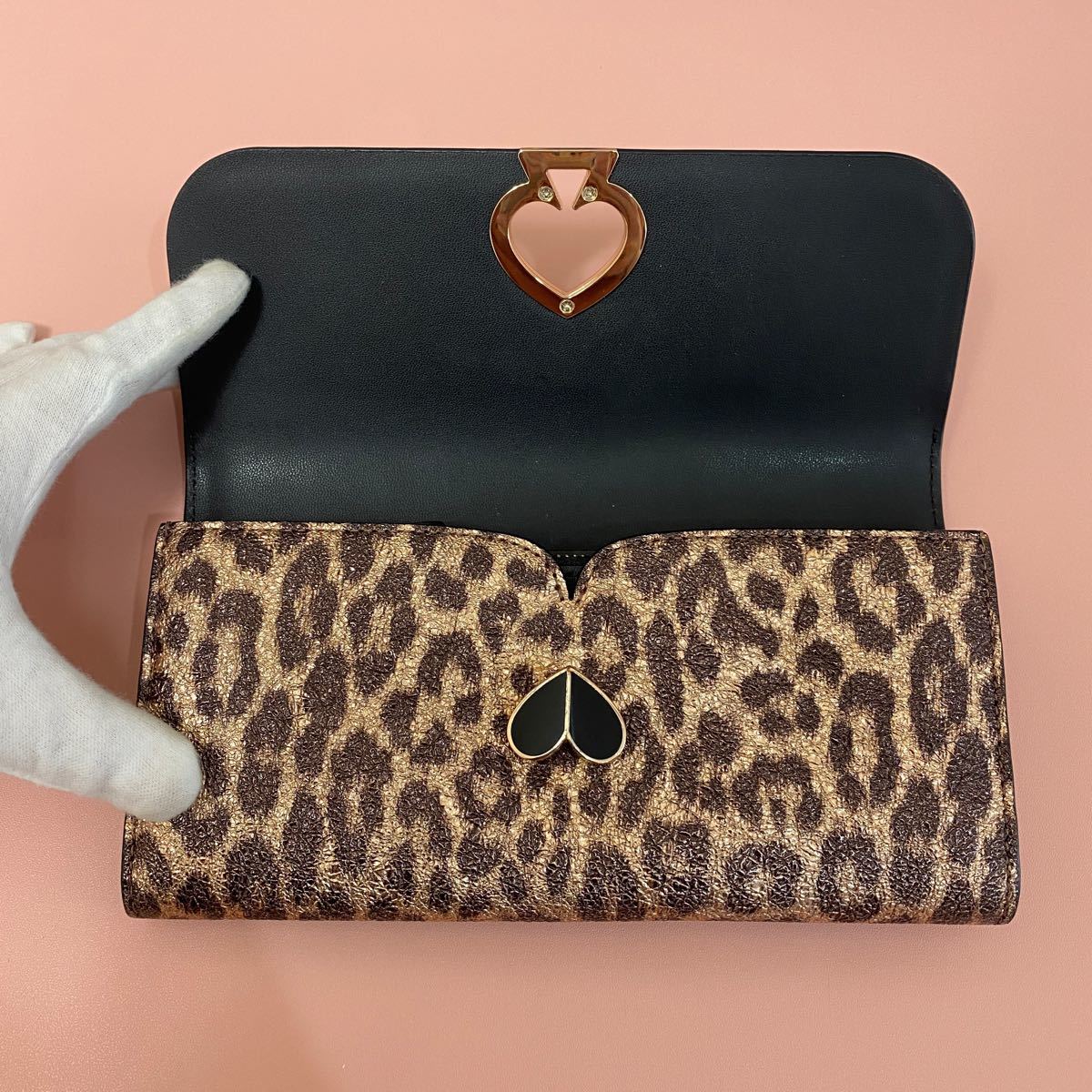 未使用 kate spade ケイトスペード フリンジ 本革 レザー 長財布 小物