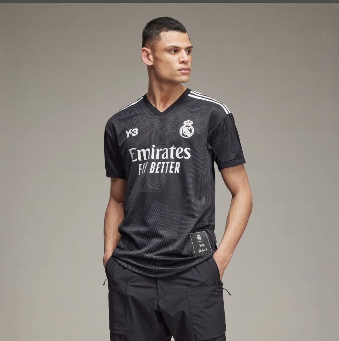 贈り物 Y-3 madrid real Y-3 コラボ Tシャツ 黒 S real madrid コラボ