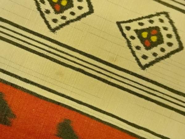 宗sou 手織り紬縞に抽象模様織出し全通袋帯【リサイクル】【着】_画像7