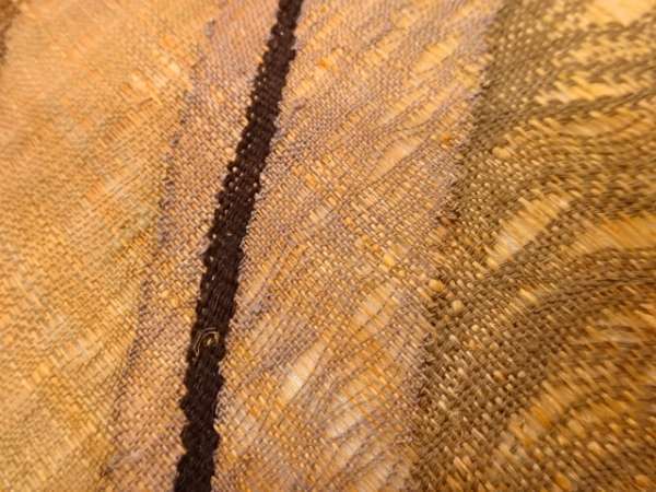 宗sou 手織り紬すくい織抽象模様織出し夏用袋帯【リサイクル】【着】_画像6