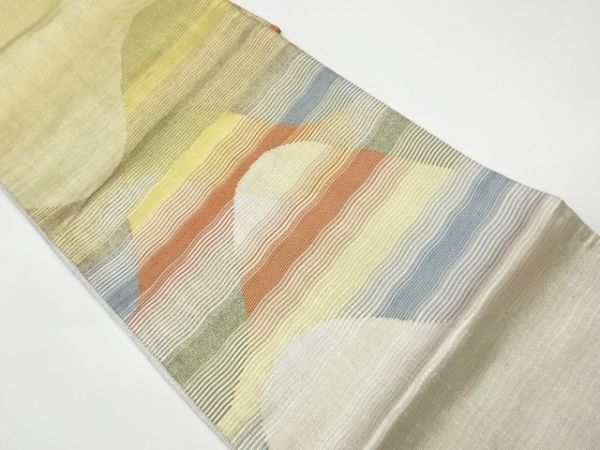 100%本物 宗sou 紙布山並模様織出し袋帯【リサイクル】【着】 その他 100%本物 宗sou 紙布山並模様織出し袋帯【リサイクル】【着】 その他