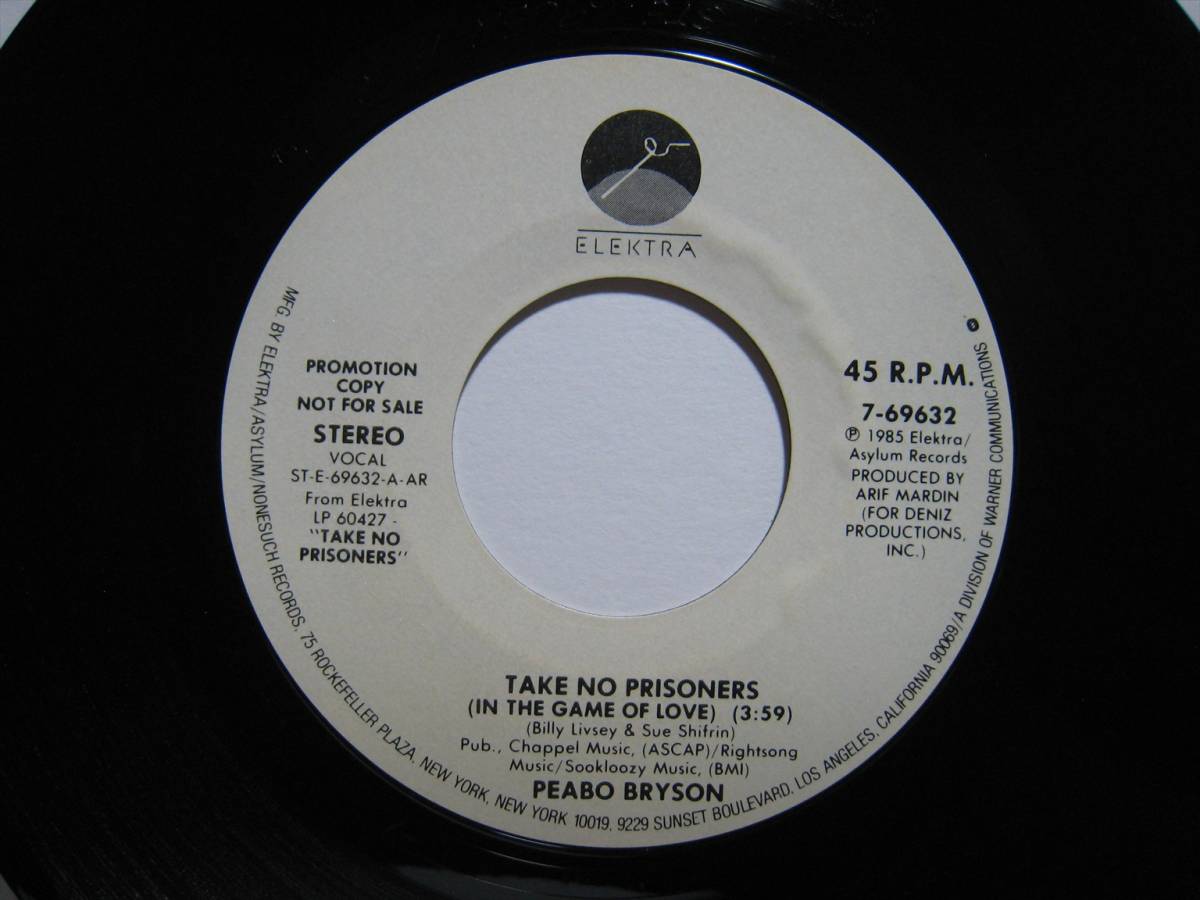 【7”】 PEABO BRYSON / ●白プロモ STEREO/STEREO● TAKE NO PRISONERS US盤 ピーボ・ブライソン テイク・ノー・プリズナーズ_画像7