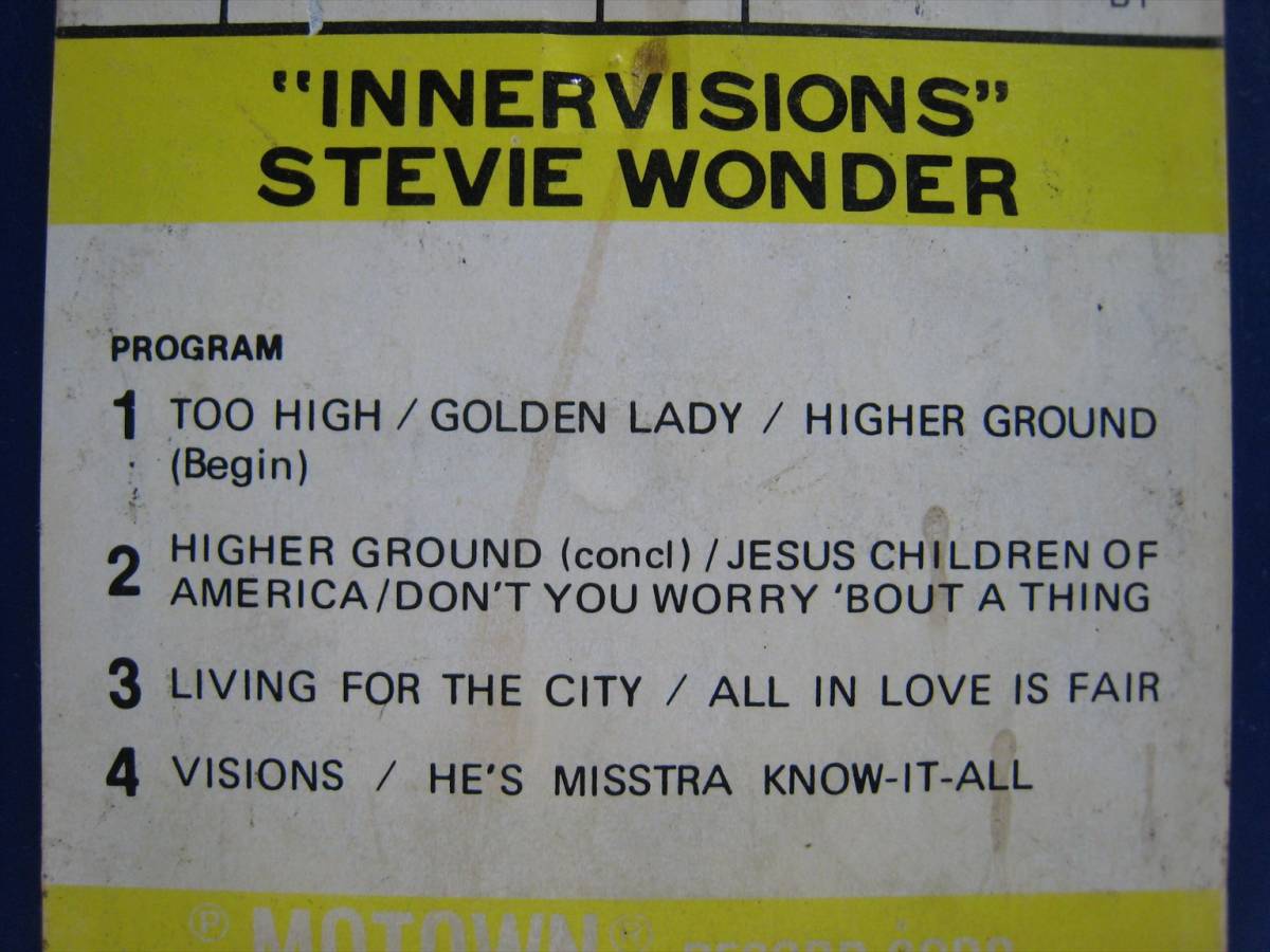 【8トラックテープ】 STEVIE WONDER / INNERVISIONS US版 スティービー・ワンダー インナービジョンズの画像5
