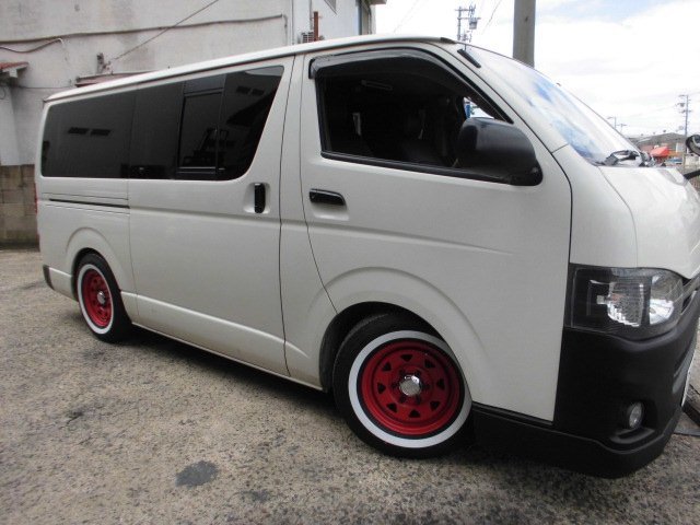 200 series Hiace red new goods wheel white ribbon tire 4ps.@SET sale 6H-139.7 15 -inch 215/70R15C 109/107Q 8PR 2022 year Daytona 