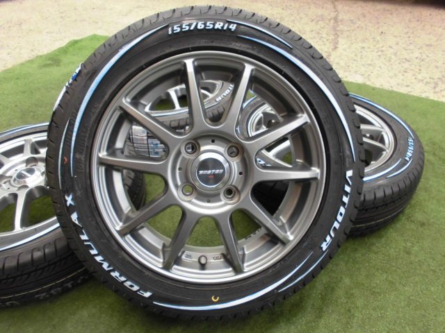 軽四 BUSTER ROG ホイール 新品 ホワイトレタータイヤ付 4本 14インチ 155/65R14 ワゴンR ラパン ウェイク キャンバス タント N-BOX N-ONE_画像2