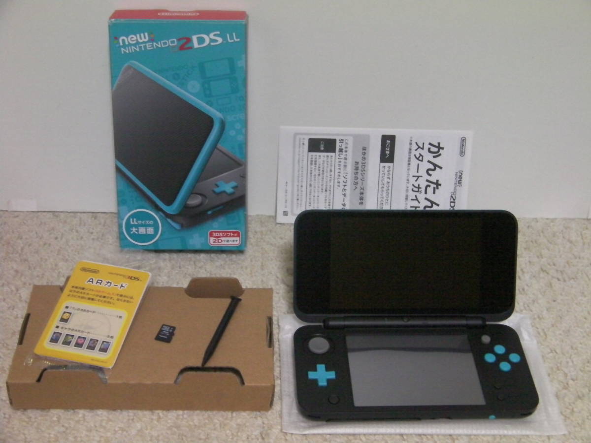 □□ 即決!! DS Newニンテンドー2DS LL 本体 ブラック×ターコイズ(箱