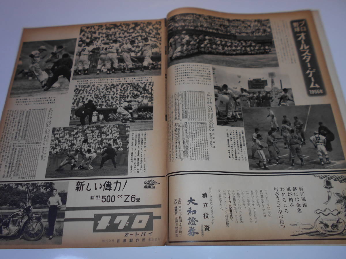 アサヒスポーツ　朝日　asahi sports　 1955年 昭和30年7月15　６大学野球 プロ野球 オールスターゲーム　ボクシング_画像3