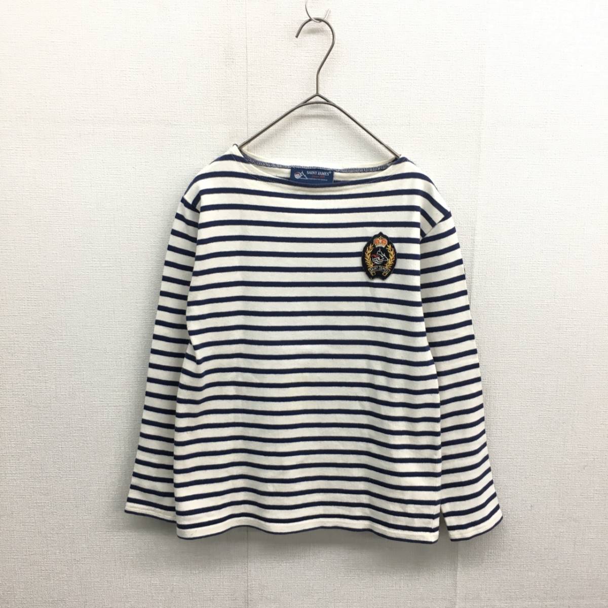 SAINT JAMESセントジェームス 定番バスクシャツ T5 白×紺ネイビー EZ2759○フランス製 SAINT JAMES バスクシャツ○XXS○ボーダー