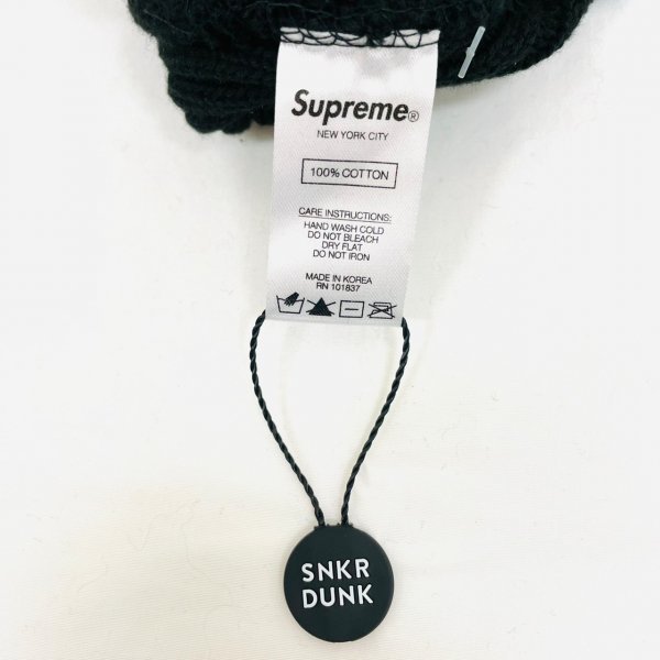 D260　未使用　Supreme　シュプリーム　SNKRDUNK　スニーカーダンク　スニダン　ニット帽　ブラック　黒　　ステッカー・ショップバッグ付_画像5