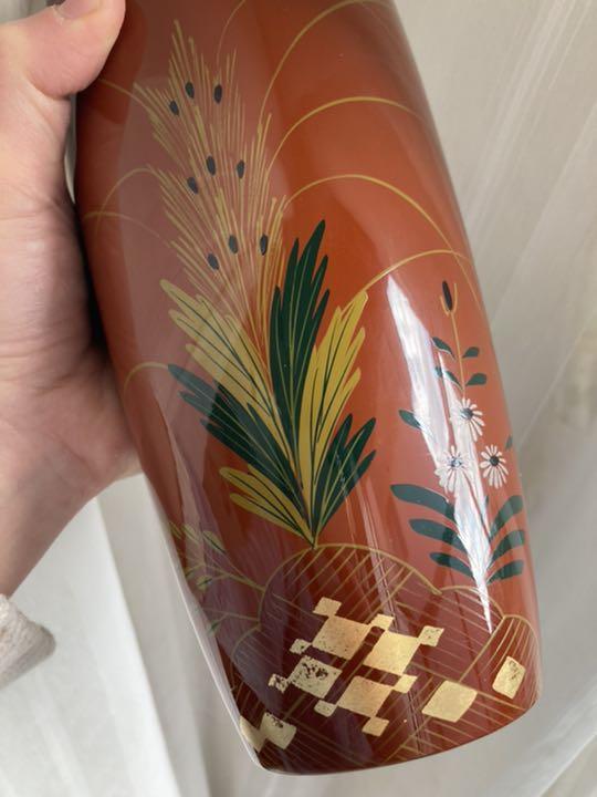 上質 漆器 モダン 和 花瓶 花びん 朱色 花器 骨董 大内塗 塗り 上質 漆器 モダン 和 花瓶 花びん 朱色 花器 骨董 大内塗 塗り