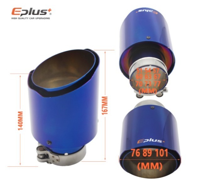 **[55%OFF!!]Eplus high quality original!! muffler cutter strut stainless steel blue titanium color 167mm( size selection possibility!!)**