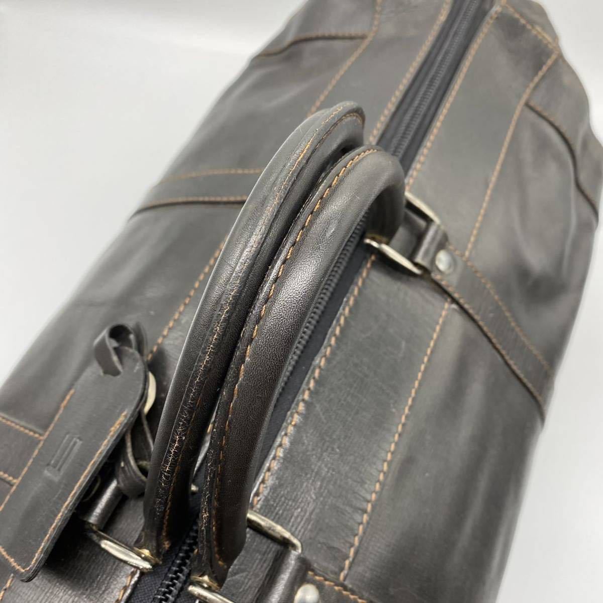 1円【極美品】ダンヒル dunhill ボストンバッグ 旅行かばん サイドカー