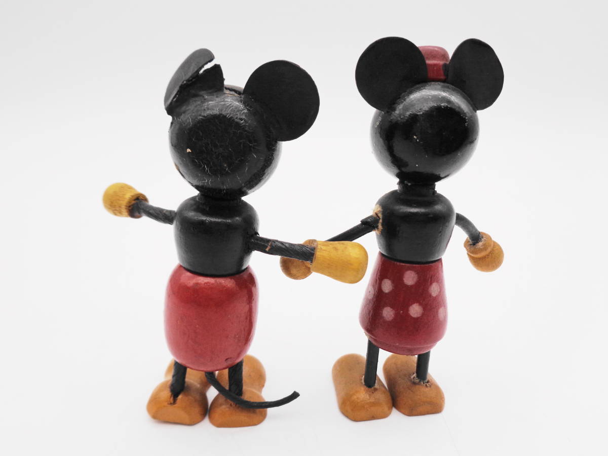 戦前？ミッキーマウス＆ミニーマウス】アンティーク木製人形 | www