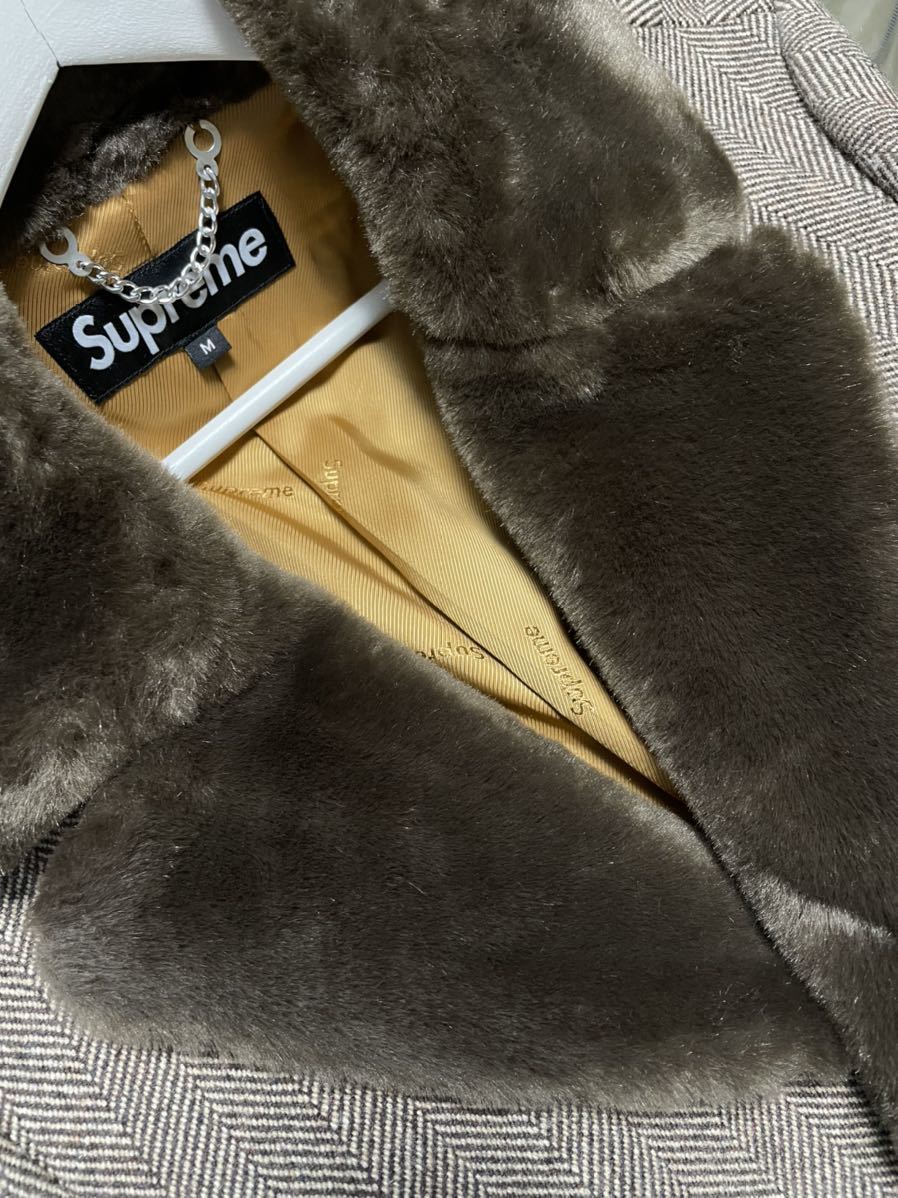☆Supreme☆2015AW☆Fur Collar Tweed Coat☆サイズ M☆美品☆ギャング