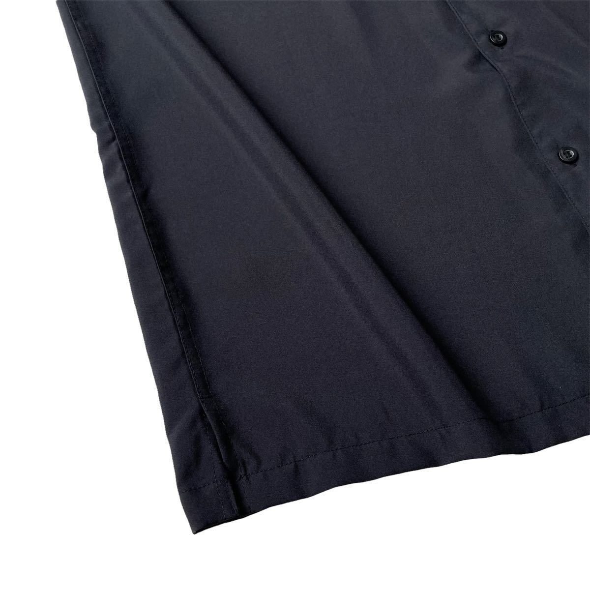 新品 レトロ【クラシックピザ】刺繍ボウリングシャツ XL ブラック ポリシャツ 半袖 オープンカラー ボーリングシャツ ビッグシルエット 17