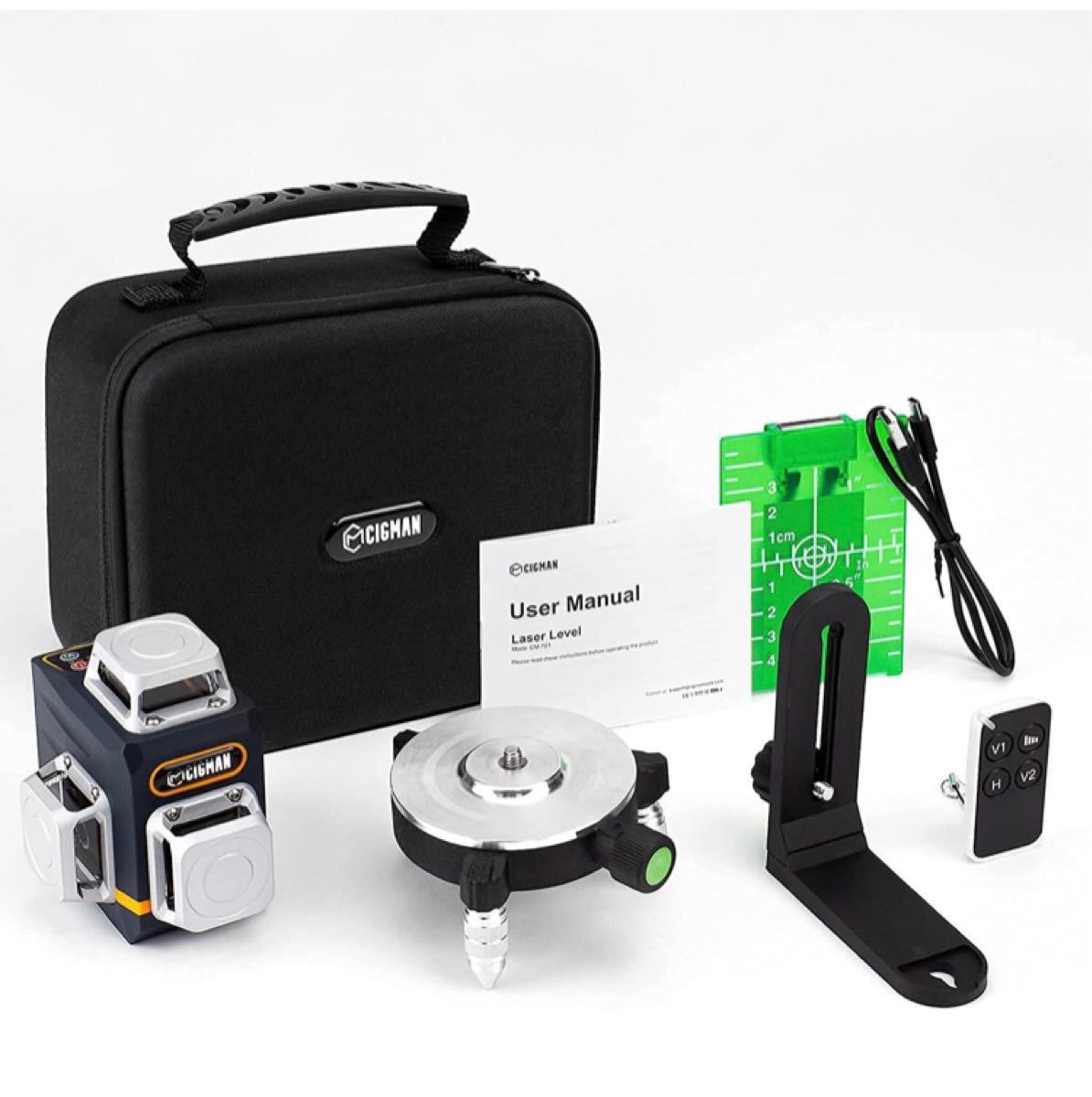 レーザー墨出し器 3x360°グリーンレーザー 水準器ツール holdmeback.com