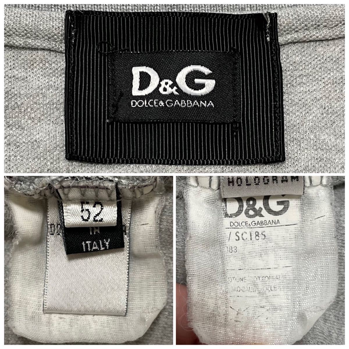 希少XLサイズ ! D&G 《目を惹くデザイン》ドルチェ＆ガッバーナ ドルガバ ワッペン ライン ポロシャツ トップス DOLCE&GABBANA グレー 52_画像10