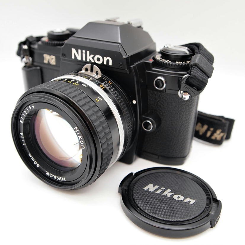 1円【ジャンク】Nikon ニコン/フィルム一眼レフカメラ FG ボディ/NIKKOR 50mm 1:1.4/レンズセット/FG/13_画像1