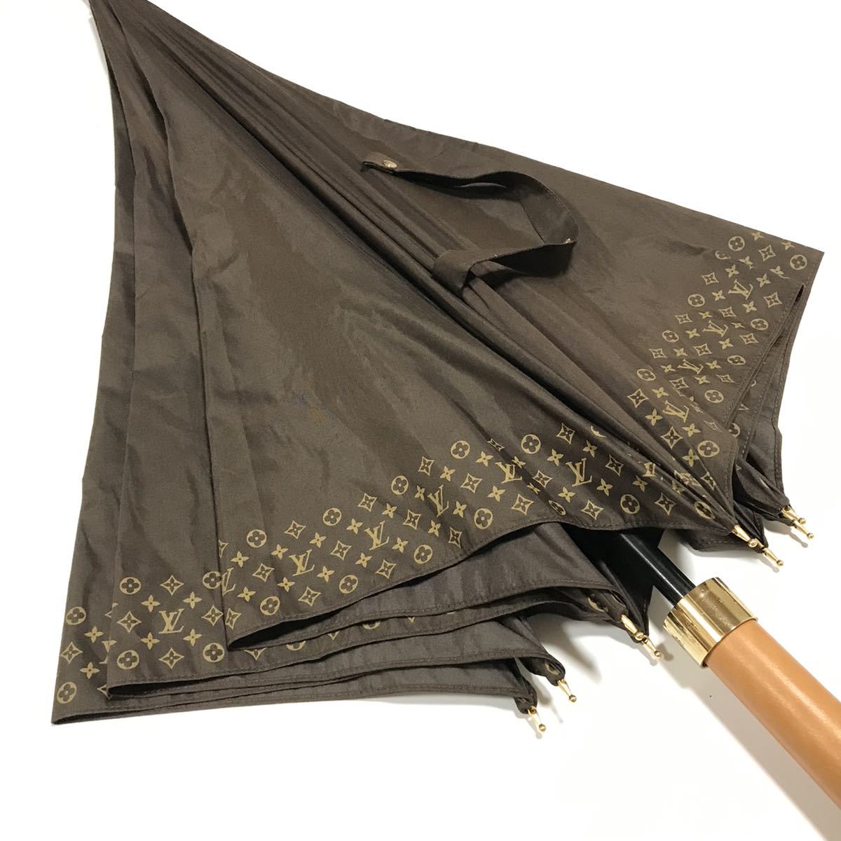 ルイヴィトン】本物 LOUIS VUITTON 傘 モノグラム 全長104cm ブラウン